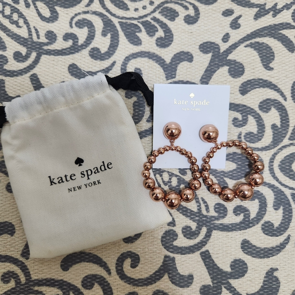 Kate Spade Rose Gold Hoop Light Up the Room Earrings